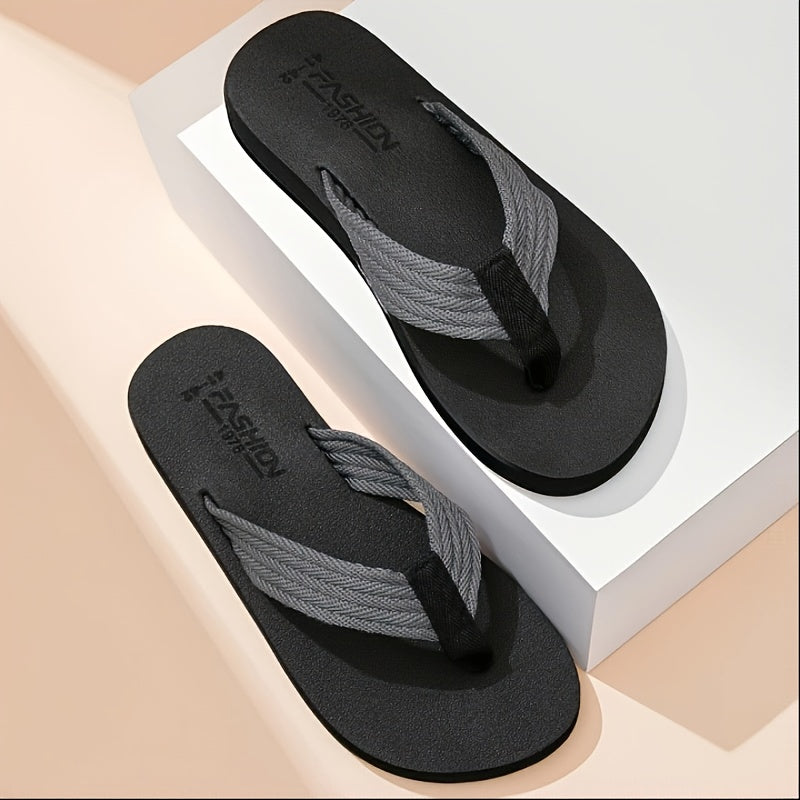 [Soft Flip Flops] Super Soft Men's Flip Flops | Non-Slip Thick EVA Sole Beach Sandals with Black & Orange Accents, Lightweight Durable Casual Slippers for Outdoor, Hiking, Camping, Bathroom & Home Use, Anti-Odor Fabric, Summer Sandals