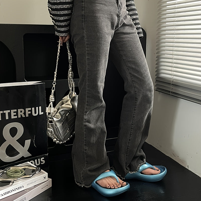 [Comfort Flip-Flops] Lightweight Comfort Women's Thick-Soled EVA Flip-Flops | Slip-On Non-Slip Beach Sandals with Flat Heel for Summer, Pool & Casual Wear - All-Season Casual Chic Design