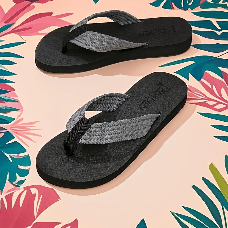 [Soft Flip Flops] Super Soft Men's Flip Flops | Non-Slip Thick EVA Sole Beach Sandals with Black & Orange Accents, Lightweight Durable Casual Slippers for Outdoor, Hiking, Camping, Bathroom & Home Use, Anti-Odor Fabric, Summer Sandals