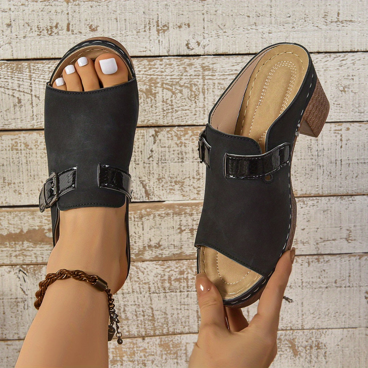8 Sizes Available Women's Slip-On Sandals, Comfortable Outdoor Fashion Shoes