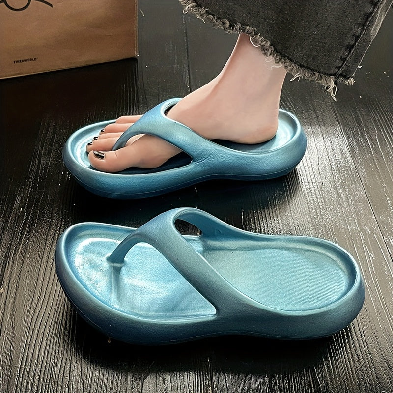[Comfort Flip-Flops] Lightweight Comfort Women's Thick-Soled EVA Flip-Flops | Slip-On Non-Slip Beach Sandals with Flat Heel for Summer, Pool & Casual Wear - All-Season Casual Chic Design