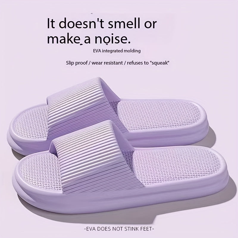Unisex Summer Slides - Soft, Non-Slip EVA Thick Sole Sandals for Men and Women, Lightweight & Comfortable Casual Beach Flip-Flops, Fashionable White Design with Upgraded Lighter Feel, Beach Shoes, Comfortable Footwear, Slipon Footwear, Cushioned Insole