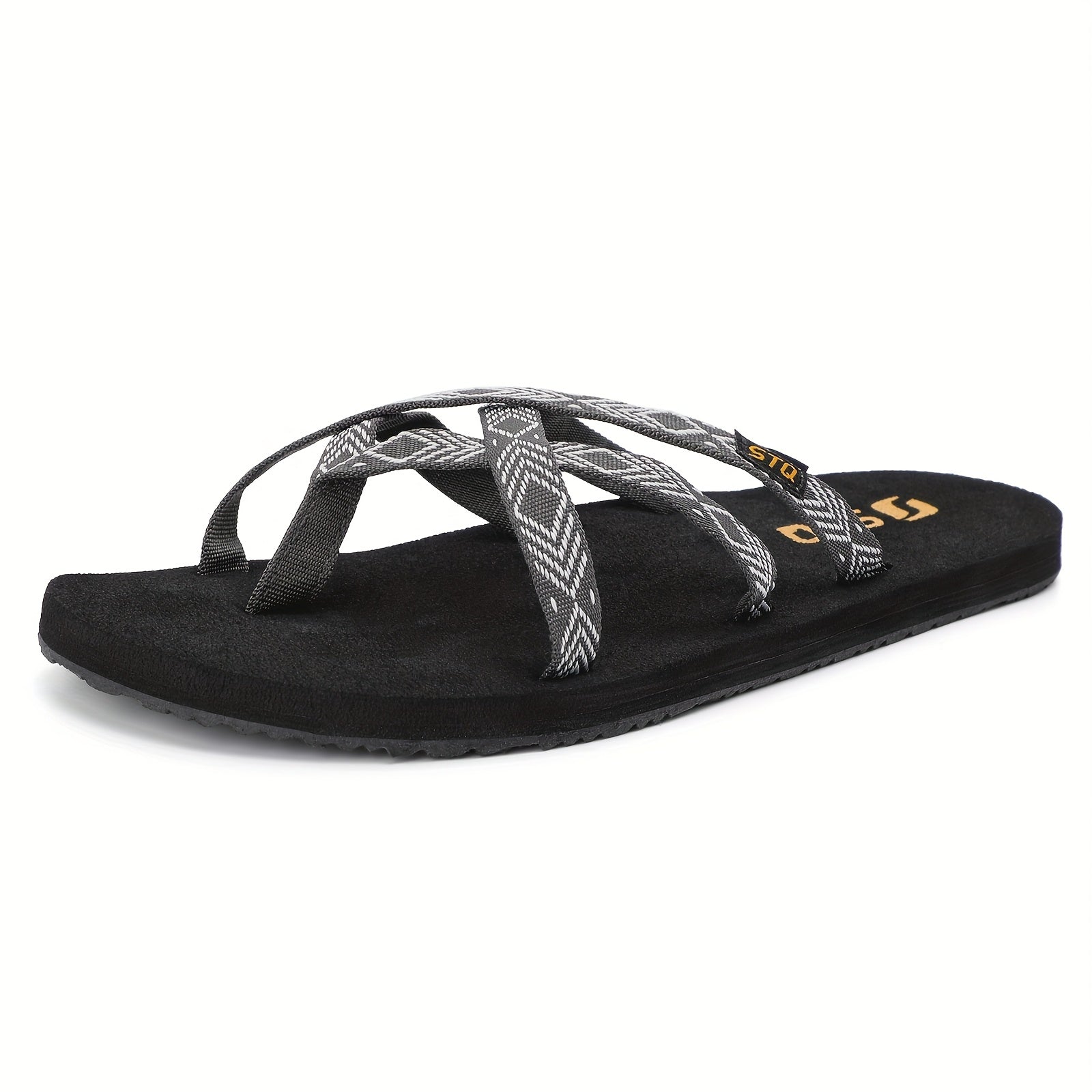Women'S Lightweight Anti-Skid Beach Slides - Open Toe Cross Strap Flat Slippers with EVA Sole, Fabric Upper & EVA Insole for Summer Vacation, Casual Slide Sandals|Eva Sole Design|Fabric Upper Slippers, Summer Sandals