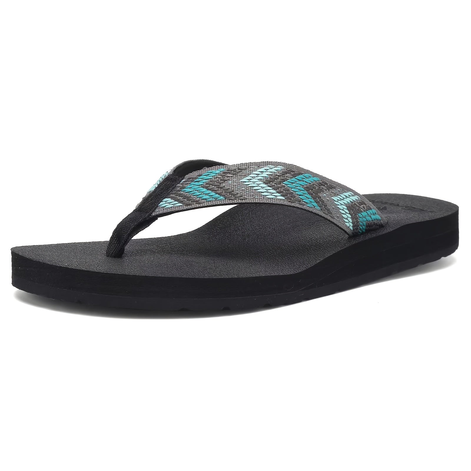 Women'S Lightweight Flip Flops - Comfortable, Non-Slip EVA Sole, Flat Heel, Striped Pattern, Indoor/Outdoor Beach Slippers for Summer, Casual Slip-On Style, Summer Sandals | Casual Flip Flops | EVA Sole Slippers, Strappy Sandals