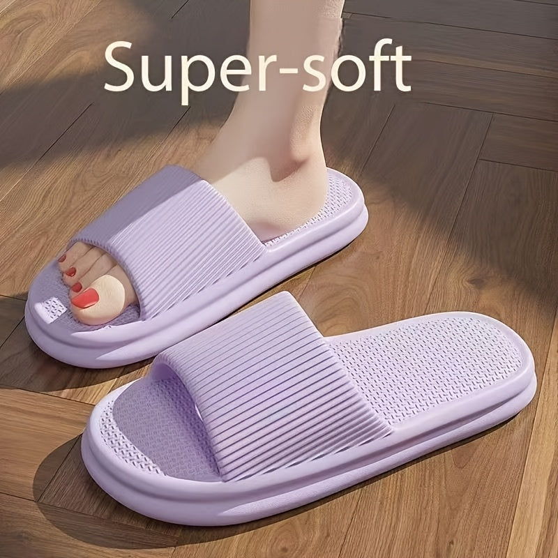 Unisex Summer Slides - Soft, Non-Slip EVA Thick Sole Sandals for Men and Women, Lightweight & Comfortable Casual Beach Flip-Flops, Fashionable White Design with Upgraded Lighter Feel, Beach Shoes, Comfortable Footwear, Slipon Footwear, Cushioned Insole