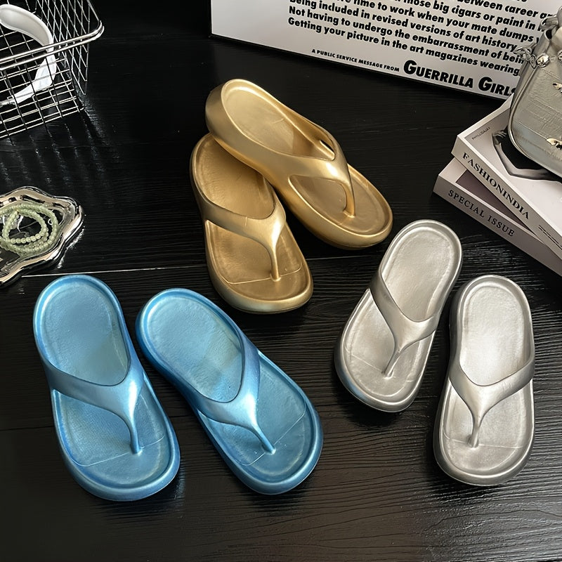 [Comfort Flip-Flops] Lightweight Comfort Women's Thick-Soled EVA Flip-Flops | Slip-On Non-Slip Beach Sandals with Flat Heel for Summer, Pool & Casual Wear - All-Season Casual Chic Design