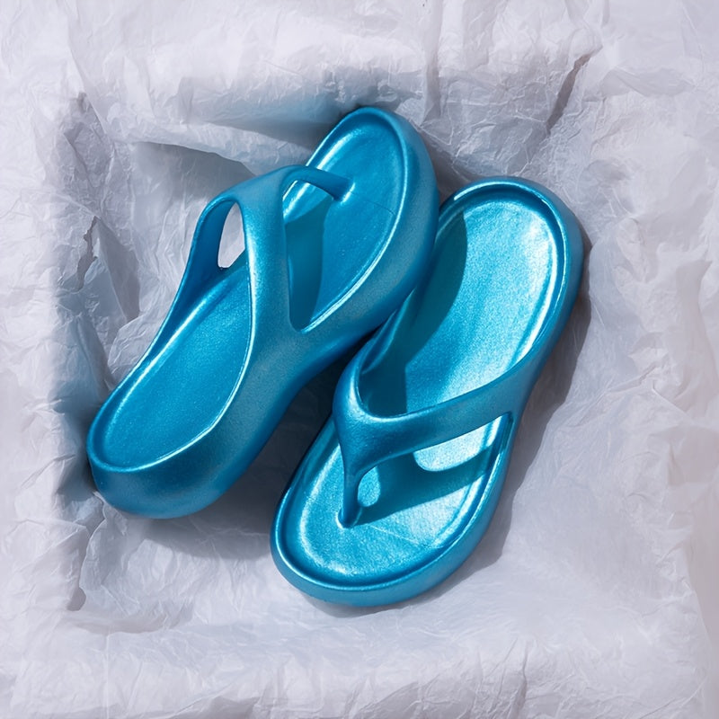 [Comfort Flip-Flops] Lightweight Comfort Women's Thick-Soled EVA Flip-Flops | Slip-On Non-Slip Beach Sandals with Flat Heel for Summer, Pool & Casual Wear - All-Season Casual Chic Design