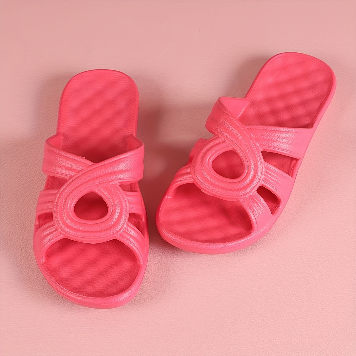 Stylish Womens Hollow Out Flat Slides - Soft, Breathable, Minimalist Design, Solid Color, Summer Outdoor Shoes for Holiday, Beach, Pool, and Casual Wear