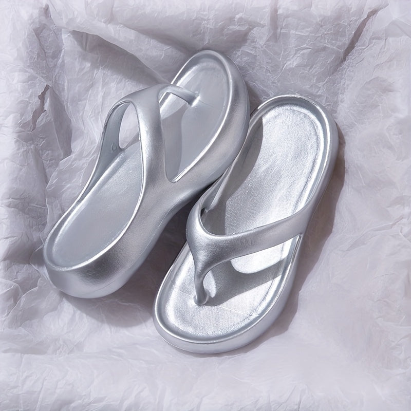 [Comfort Flip-Flops] Lightweight Comfort Women's Thick-Soled EVA Flip-Flops | Slip-On Non-Slip Beach Sandals with Flat Heel for Summer, Pool & Casual Wear - All-Season Casual Chic Design