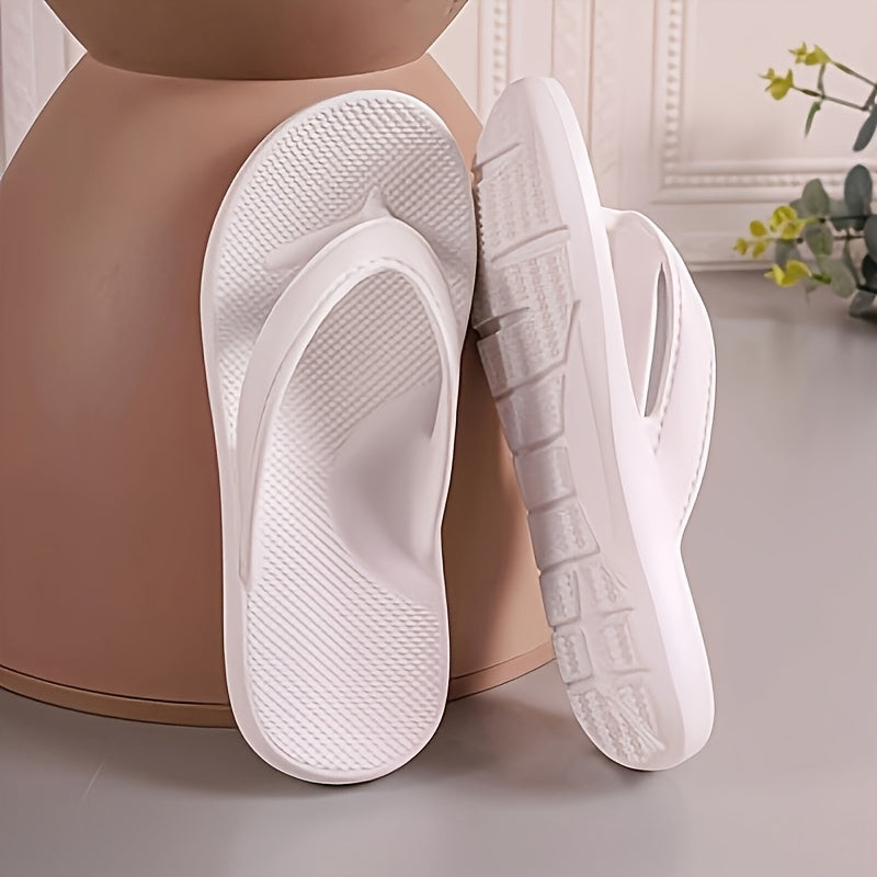 Women's Soft EVA Slide Sandals - Slip-On Flat Sole Casual Slippers for All Seasons, Beach, Work & Daily Wear - Black/Blue/White/Beige, Beach Footwear, Plain Slipon, Comfortable Footwear