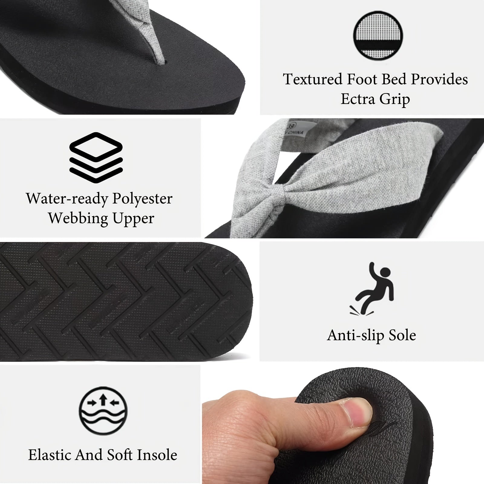 Women'S Lightweight Flip Flops - Comfortable, Non-Slip EVA Sole, Flat Heel, Striped Pattern, Indoor/Outdoor Beach Slippers for Summer, Casual Slip-On Style, Summer Sandals | Casual Flip Flops | EVA Sole Slippers, Strappy Sandals