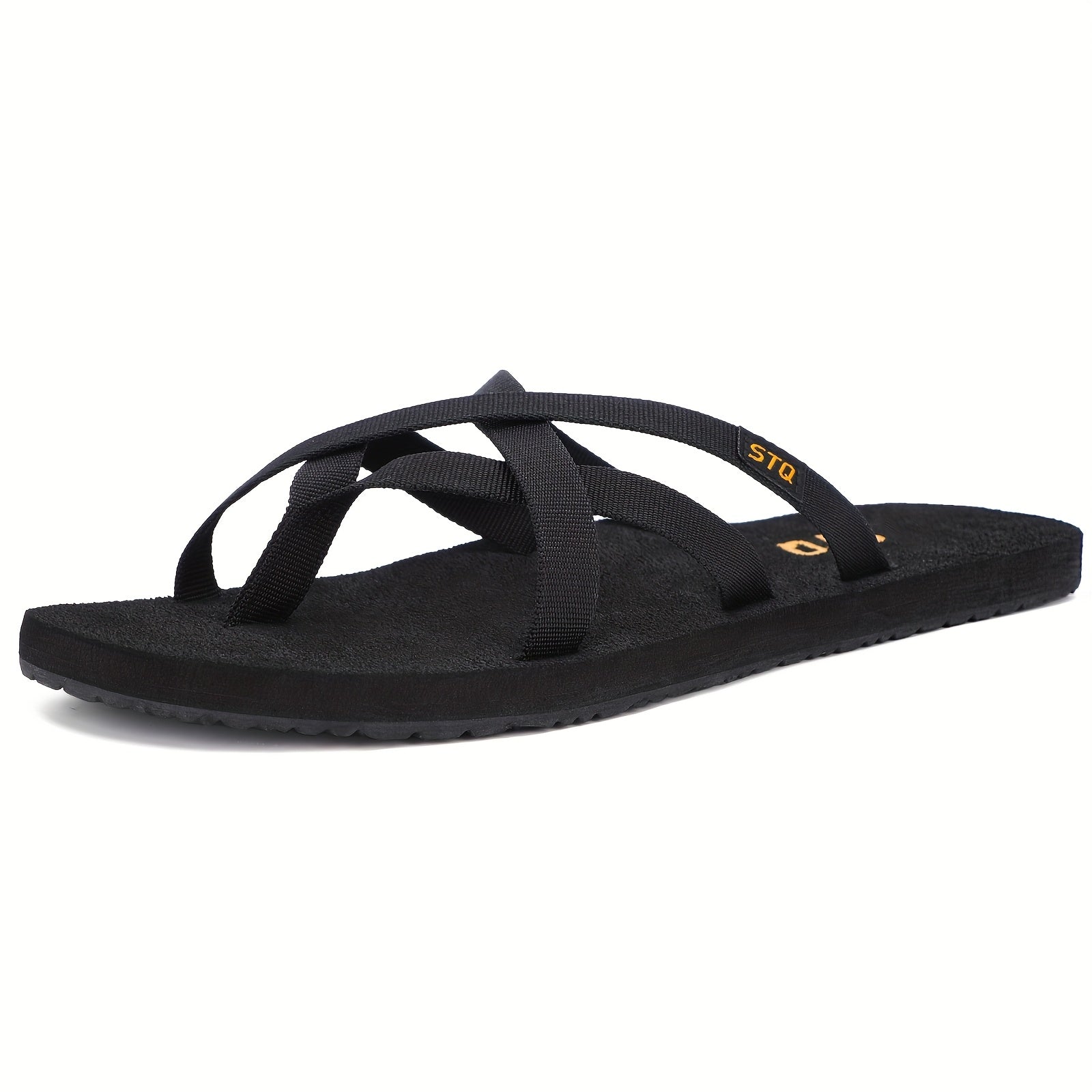 Women'S Lightweight Anti-Skid Beach Slides - Open Toe Cross Strap Flat Slippers with EVA Sole, Fabric Upper & EVA Insole for Summer Vacation, Casual Slide Sandals|Eva Sole Design|Fabric Upper Slippers, Summer Sandals