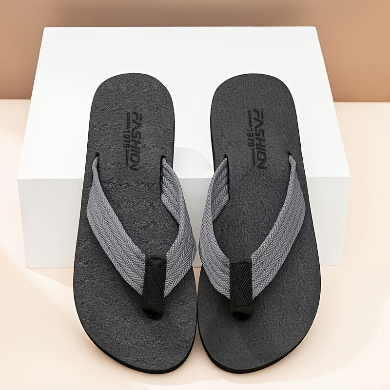 [Soft Flip Flops] Super Soft Men's Flip Flops | Non-Slip Thick EVA Sole Beach Sandals with Black & Orange Accents, Lightweight Durable Casual Slippers for Outdoor, Hiking, Camping, Bathroom & Home Use, Anti-Odor Fabric, Summer Sandals