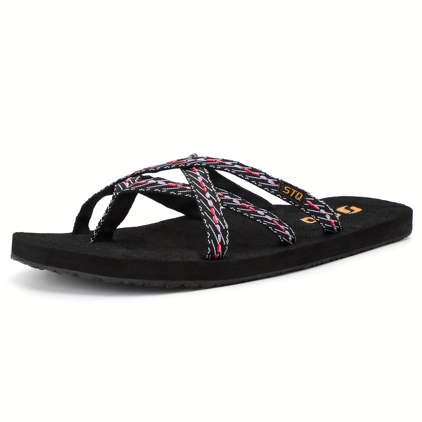 Women'S Lightweight Anti-Skid Beach Slides - Open Toe Cross Strap Flat Slippers with EVA Sole, Fabric Upper & EVA Insole for Summer Vacation, Casual Slide Sandals|Eva Sole Design|Fabric Upper Slippers, Summer Sandals