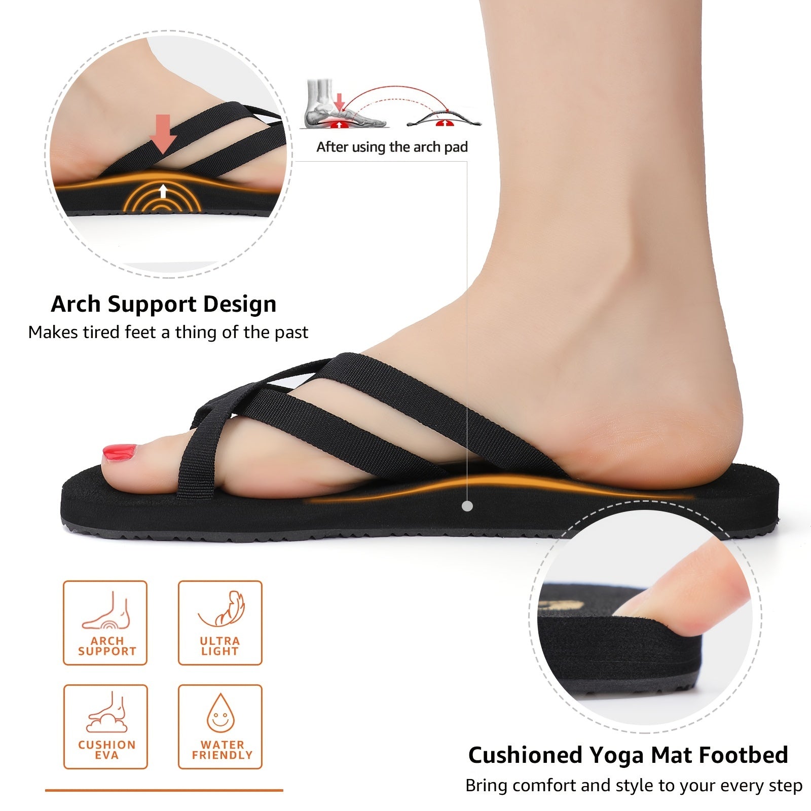 Women'S Lightweight Anti-Skid Beach Slides - Open Toe Cross Strap Flat Slippers with EVA Sole, Fabric Upper & EVA Insole for Summer Vacation, Casual Slide Sandals|Eva Sole Design|Fabric Upper Slippers, Summer Sandals