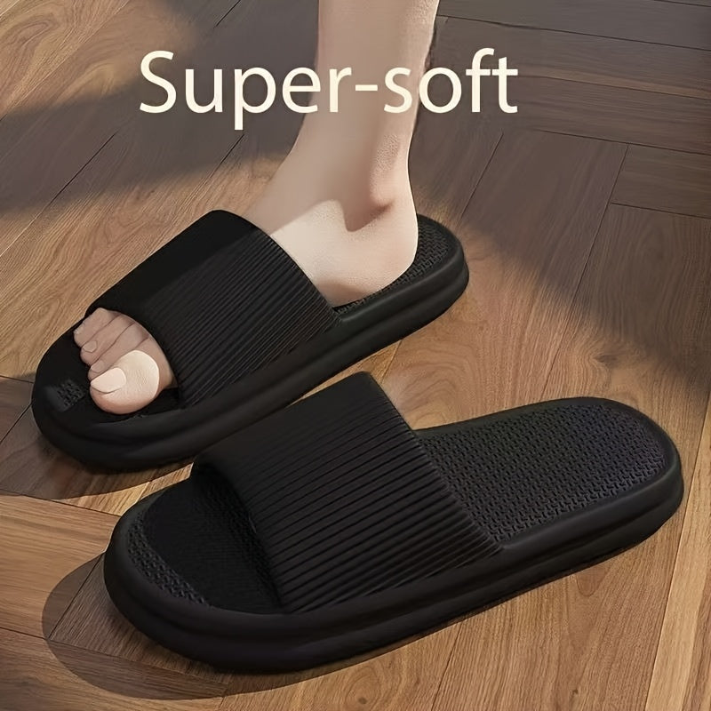 Unisex Summer Slides - Soft, Non-Slip EVA Thick Sole Sandals for Men and Women, Lightweight & Comfortable Casual Beach Flip-Flops, Fashionable White Design with Upgraded Lighter Feel, Beach Shoes, Comfortable Footwear, Slipon Footwear, Cushioned Insole