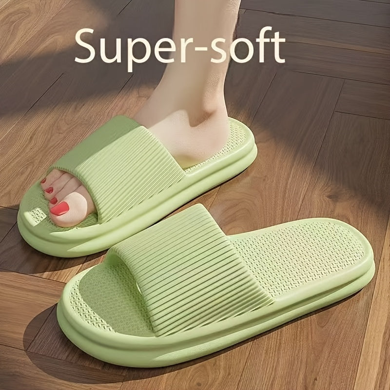 Unisex Summer Slides - Soft, Non-Slip EVA Thick Sole Sandals for Men and Women, Lightweight & Comfortable Casual Beach Flip-Flops, Fashionable White Design with Upgraded Lighter Feel, Beach Shoes, Comfortable Footwear, Slipon Footwear, Cushioned Insole