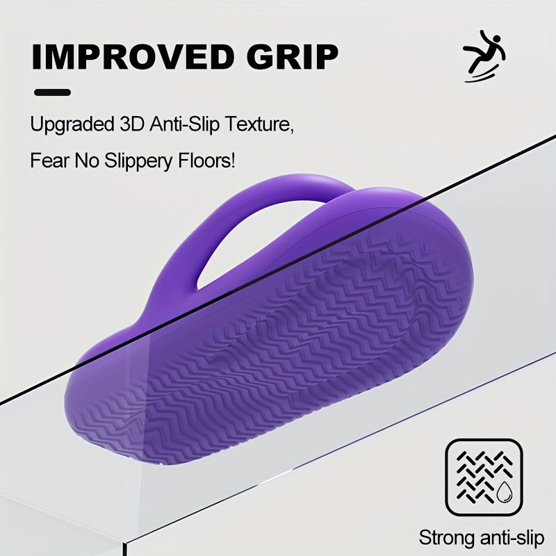 Women'S EVA Flip Flops | Stylish & Comfortable Thick Sole Beach Sandals | Anti-Slip, Durable, All-Season Slip-On Footwear with Flat Heel | Purple, Non-Slip Sandals | Casual Summer Footwear | EVA Material, Beach Shoes