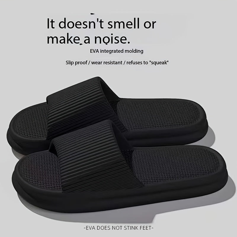 Unisex Summer Slides - Soft, Non-Slip EVA Thick Sole Sandals for Men and Women, Lightweight & Comfortable Casual Beach Flip-Flops, Fashionable White Design with Upgraded Lighter Feel, Beach Shoes, Comfortable Footwear, Slipon Footwear, Cushioned Insole