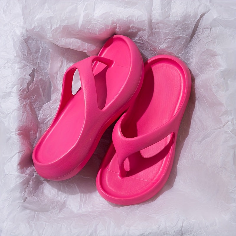 [Comfort Flip-Flops] Lightweight Comfort Women's Thick-Soled EVA Flip-Flops | Slip-On Non-Slip Beach Sandals with Flat Heel for Summer, Pool & Casual Wear - All-Season Casual Chic Design