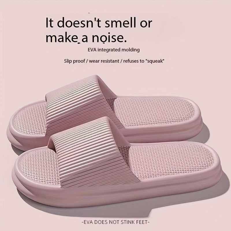 Unisex Summer Slides - Soft, Non-Slip EVA Thick Sole Sandals for Men and Women, Lightweight & Comfortable Casual Beach Flip-Flops, Fashionable White Design with Upgraded Lighter Feel, Beach Shoes, Comfortable Footwear, Slipon Footwear, Cushioned Insole