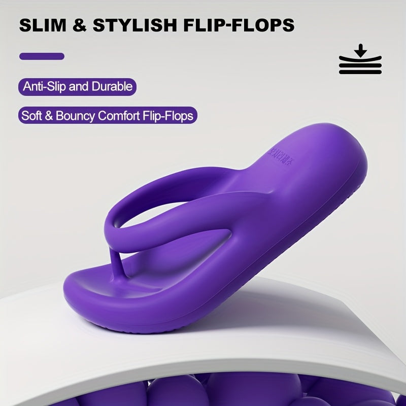 Women'S EVA Flip Flops | Stylish & Comfortable Thick Sole Beach Sandals | Anti-Slip, Durable, All-Season Slip-On Footwear with Flat Heel | Purple, Non-Slip Sandals | Casual Summer Footwear | EVA Material, Beach Shoes
