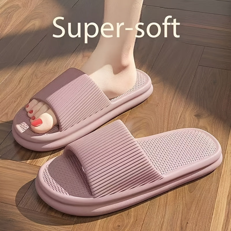 Unisex Summer Slides - Soft, Non-Slip EVA Thick Sole Sandals for Men and Women, Lightweight & Comfortable Casual Beach Flip-Flops, Fashionable White Design with Upgraded Lighter Feel, Beach Shoes, Comfortable Footwear, Slipon Footwear, Cushioned Insole
