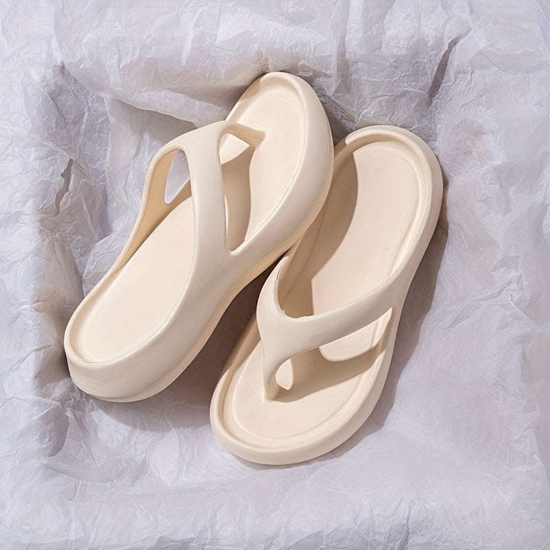 [Comfort Flip-Flops] Lightweight Comfort Women's Thick-Soled EVA Flip-Flops | Slip-On Non-Slip Beach Sandals with Flat Heel for Summer, Pool & Casual Wear - All-Season Casual Chic Design
