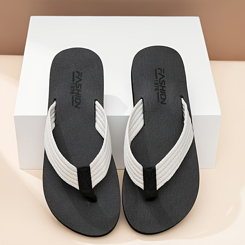[Soft Flip Flops] Super Soft Men's Flip Flops | Non-Slip Thick EVA Sole Beach Sandals with Black & Orange Accents, Lightweight Durable Casual Slippers for Outdoor, Hiking, Camping, Bathroom & Home Use, Anti-Odor Fabric, Summer Sandals